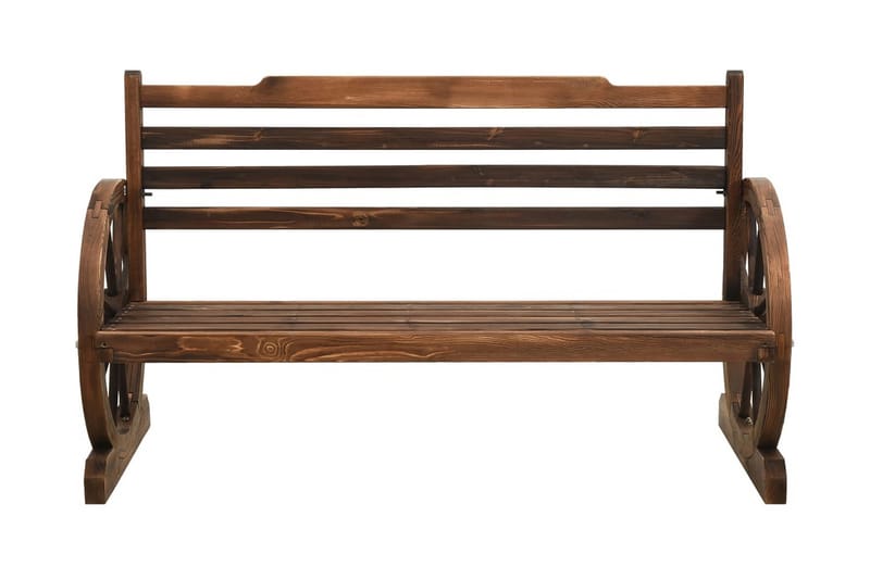 Trädgårdsbänk 112 cm massivt granträ - Brun - Utemöbler - Utesoffor & bänkar - Trädgårdssoffa