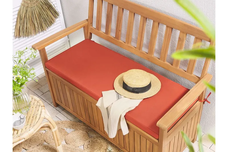 Trädgårdsbänk 120 cm akaciaträ terrakotta SOVANA - Trä/natur - Utemöbler - Utesoffor & bänkar - Trädgårdssoffa