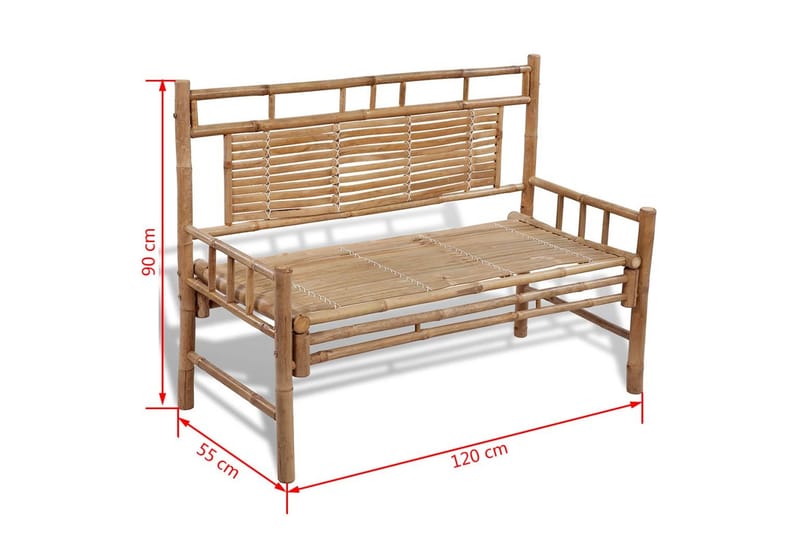 Trädgårdsbänk 120 cm bambu - Brun - Utemöbler - Utesoffor & bänkar - Trädgårdssoffa