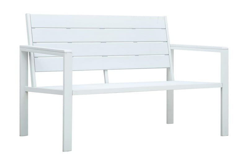 Trädgårdsbänk 120 cm HDPE träutseende - Vit - Utemöbler - Utesoffor & bänkar - Trädgårdssoffa