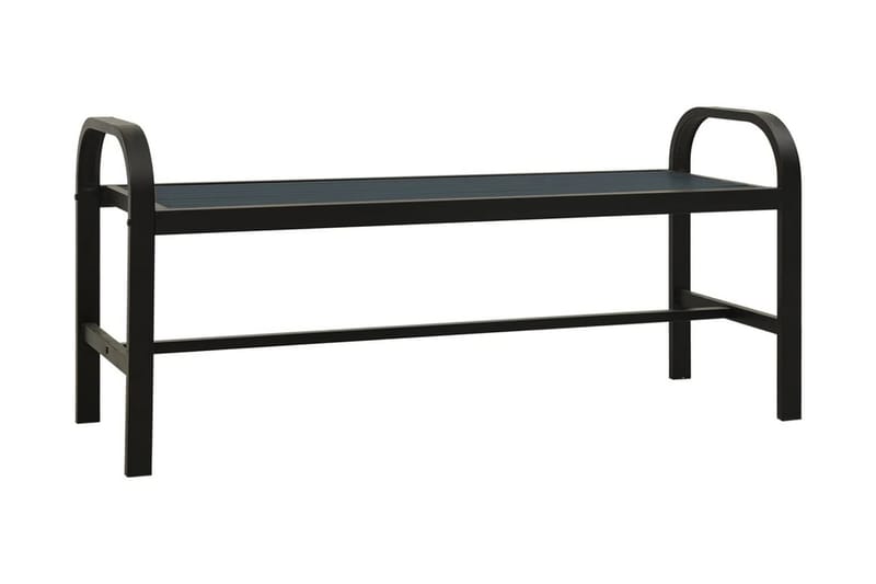 Trädgårdsbänk 124,5 cm stål och WPC svart - Svart - Utemöbler - Utesoffor & bänkar - Trädgårdssoffa