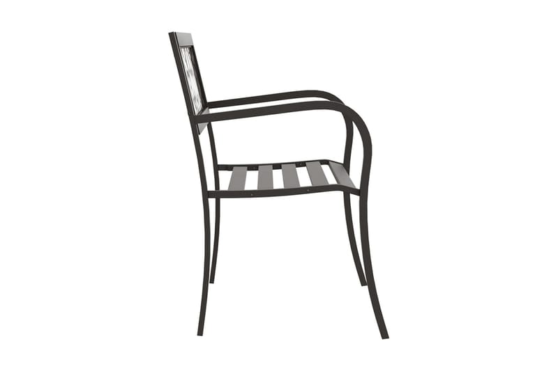Trädgårdsbänk 125 cm stål svart - Svart - Utemöbler - Utesoffor & bänkar - Trädgårdssoffa