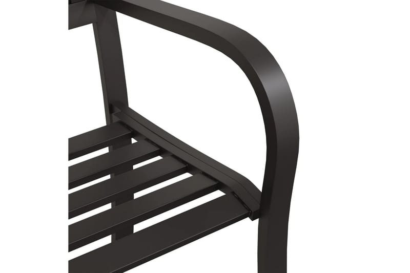 Trädgårdsbänk 125 cm stål svart - Svart - Utemöbler - Utesoffor & bänkar - Trädgårdssoffa