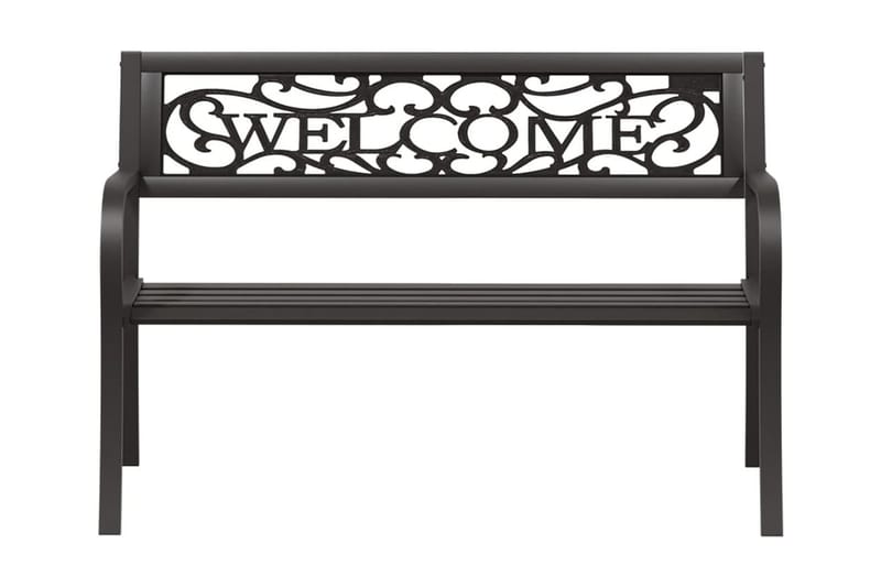 Trädgårdsbänk 125 cm stål svart - Svart - Utemöbler - Utesoffor & bänkar - Trädgårdssoffa