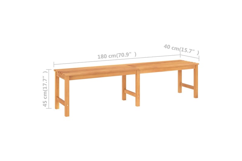 Trädgårdsbänk 180 cm massiv teak - Brun - Utemöbler - Utesoffor & bänkar - Trädgårdssoffa