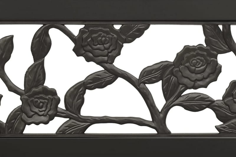Trädgårdsbänk dubbel 246 cm svart stål - Svart - Trädgårdssoffa