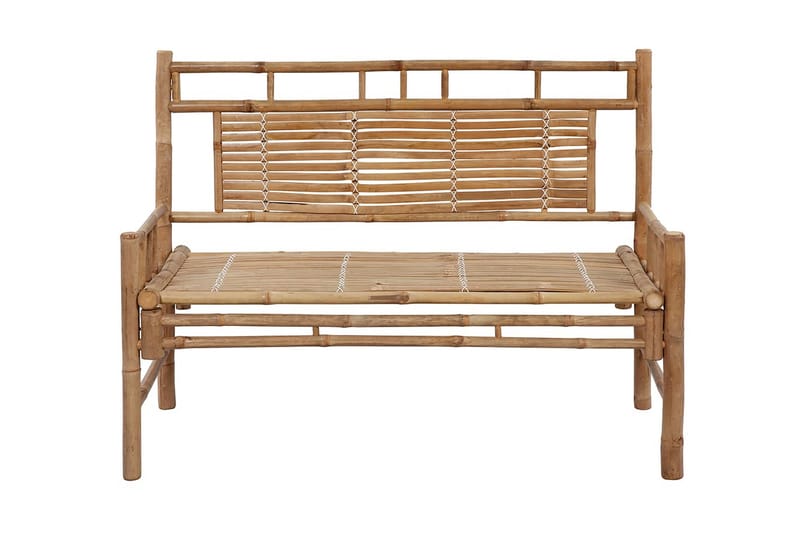 Trädgårdsbänk med dyna 120 cm bambu - Svart - Utemöbler - Utesoffor & bänkar - Trädgårdssoffa