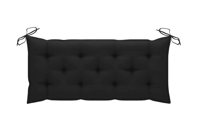 Trädgårdsbänk med dyna 120 cm bambu - Svart - Utemöbler - Utesoffor & bänkar - Trädgårdssoffa