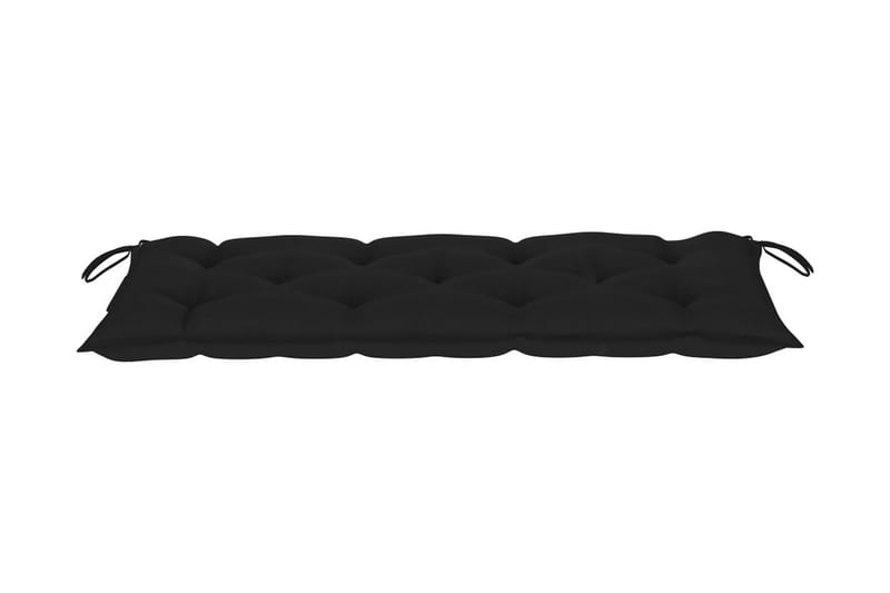 Trädgårdsbänk med dyna 120 cm bambu - Svart - Utemöbler - Utesoffor & bänkar - Trädgårdssoffa