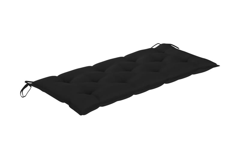 Trädgårdsbänk med dyna 120 cm bambu - Svart - Utemöbler - Utesoffor & bänkar - Trädgårdssoffa