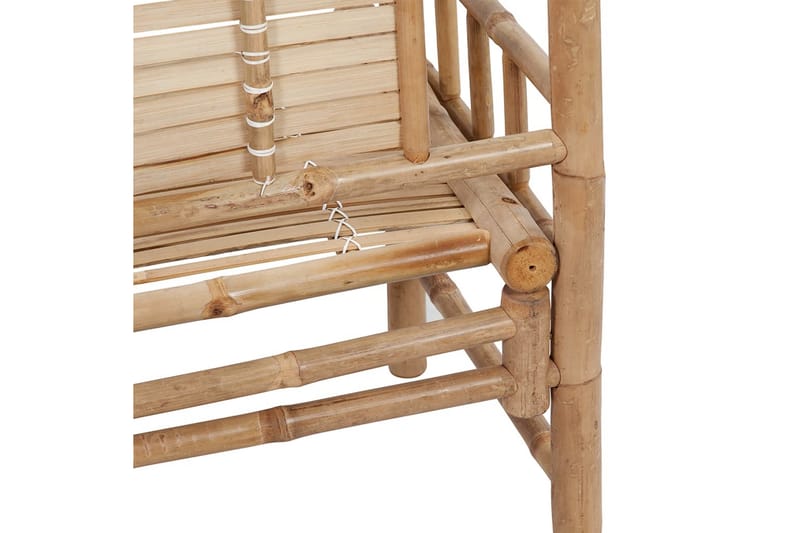 Trädgårdsbänk med dyna 120 cm bambu - Svart - Utemöbler - Utesoffor & bänkar - Trädgårdssoffa