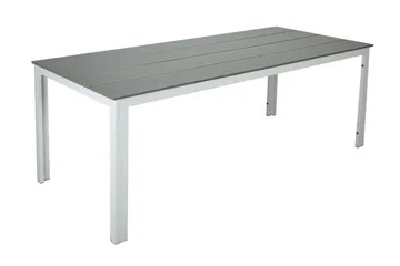 Tunis Rektangulärt Matbord utomhus 140x90 cm i plast och metall - Grå/Vit - Utemöbler - Trädgårdsbord & Utebord - Matbord ute
