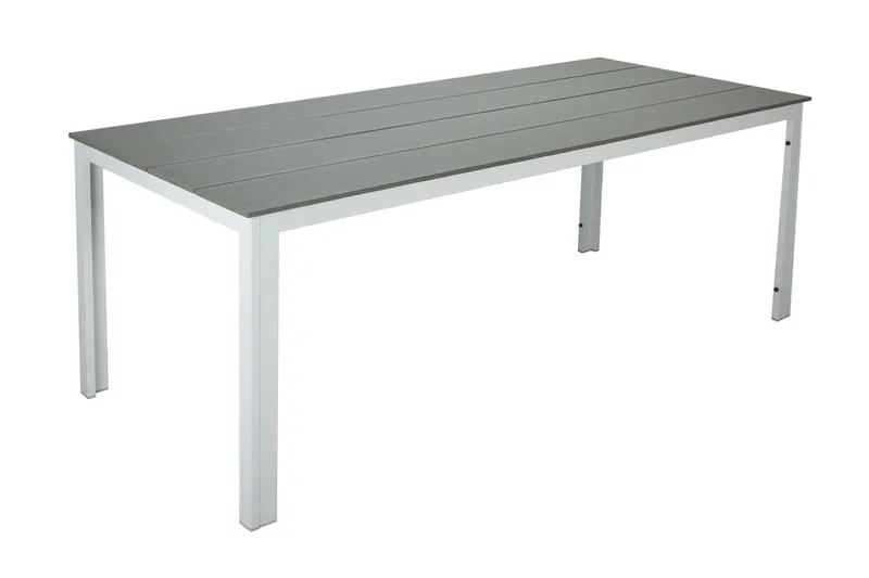 Tunis Rektangulärt Matbord utomhus 140x90 cm i plast och metall - Grå/Vit - Utemöbler - Trädgårdsbord & Utebord - Matbord ute