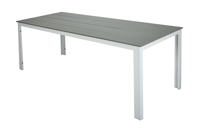 Tunis Rektangulärt Matbord utomhus 140x90 cm i plast och metall - Grå/Vit - Utemöbler - Trädgårdsbord & Utebord - Matbord ute
