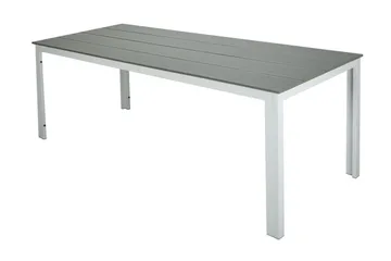 Tunis Rektangulärt Matbord utomhus 140x90 cm i plast och metall - Grå/Vit - Utemöbler - Trädgårdsbord & Utebord - Matbord ute