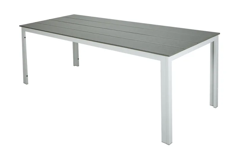 Tunis Rektangulärt Matbord utomhus 140x90 cm i plast och metall - Grå/Vit - Utemöbler - Trädgårdsbord & Utebord - Matbord ute