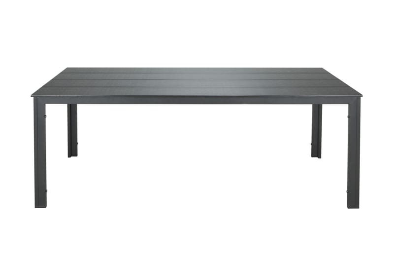 Tunis Stort Rektangulärt Matbord utomhus 205x90 cm i metall och plast, Svart