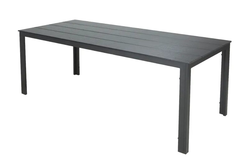 Tunis Stort Rektangulärt Matbord utomhus 205x90 cm i metall och plast - Svart - Utemöbler - Trädgårdsbord & Utebord - Matbord ute