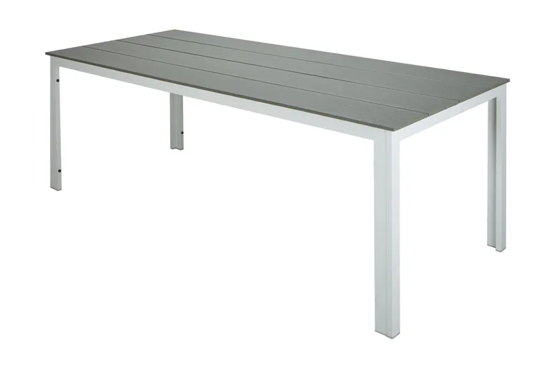 Tunis Stort Rektangulärt Matbord utomhus 205x90 cm i metall och plast - Vit/Grå - Utemöbler - Trädgårdsbord & Utebord - Matbord ute