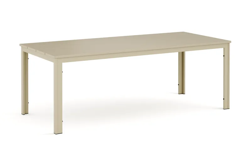 Tunis Stort Rektangulärt Matbord utomhus 205x90 cm i metall och plast, Beige