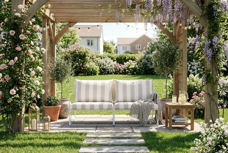 Usteryd 2 sits Loungesoffa - Beige/Striped - Utemöbler - Utesoffor & bänkar - Loungesoffa