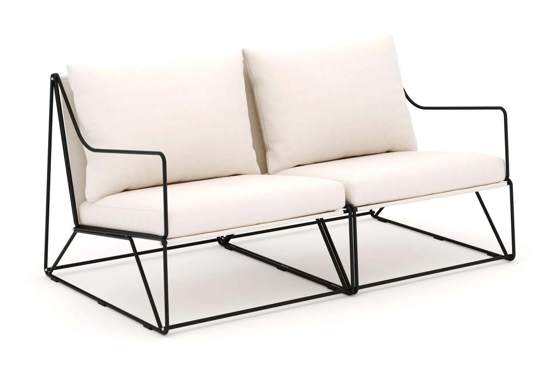 usteryd 2 sits loungesoffa - svart/beige