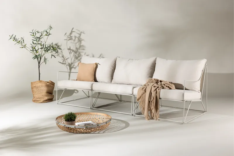 Usteryd 3 sits Loungesoffa - Beige - Utemöbler - Utesoffor & bänkar - Loungesoffa