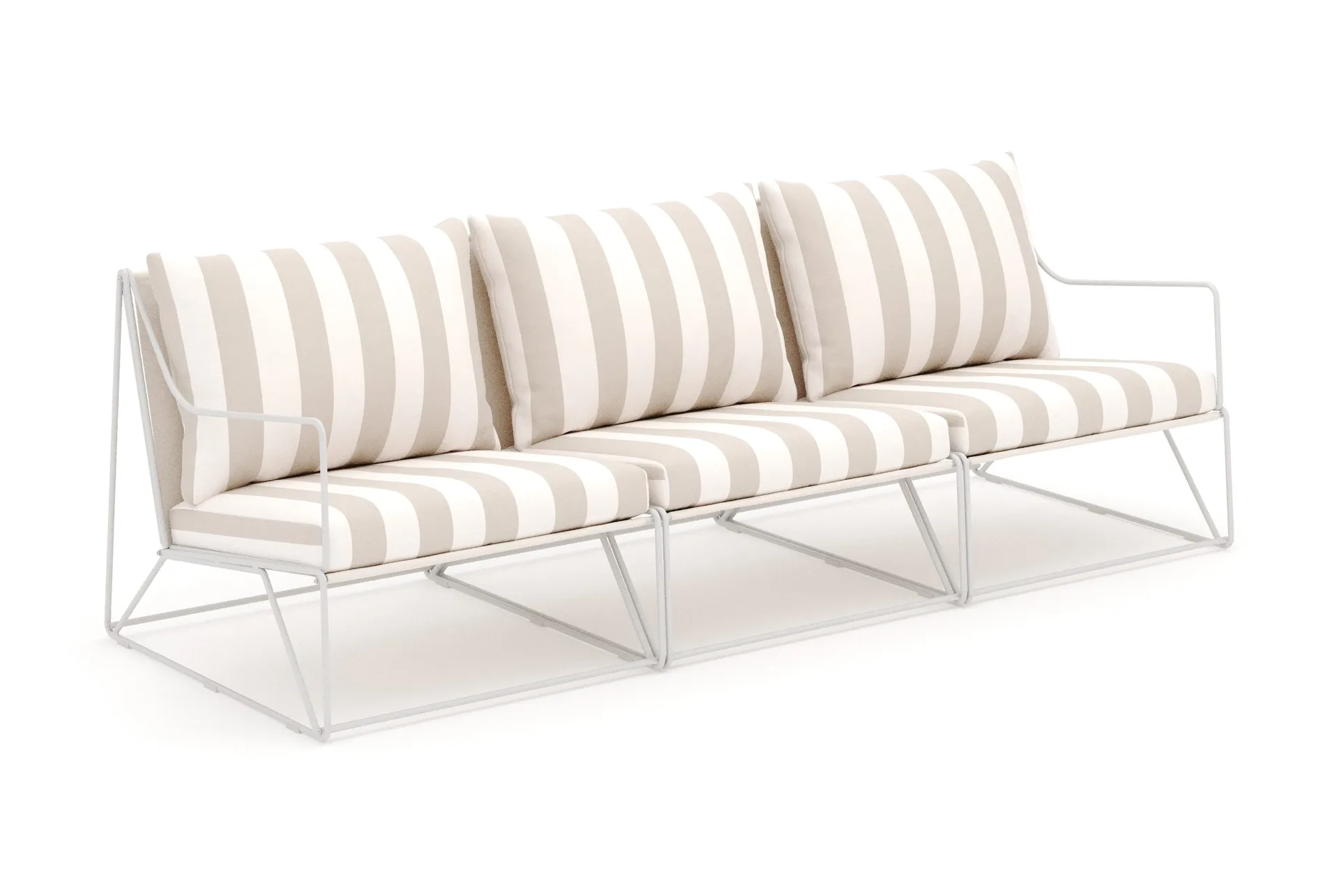 usteryd 3 sits loungesoffa - beige/striped