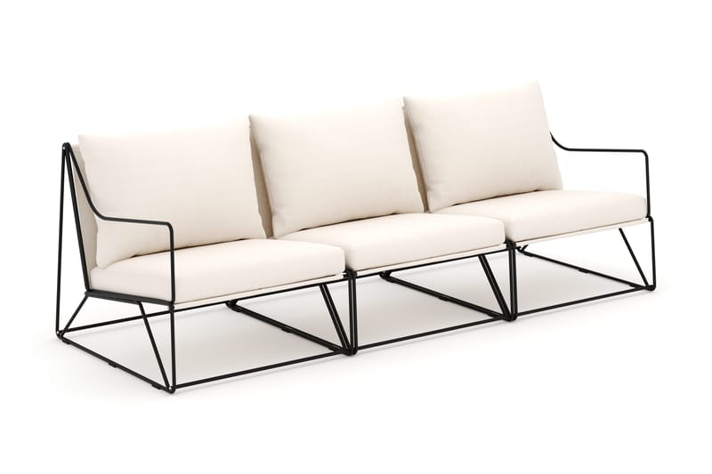 Usteryd 3 sits Loungesoffa, Svart/Beige