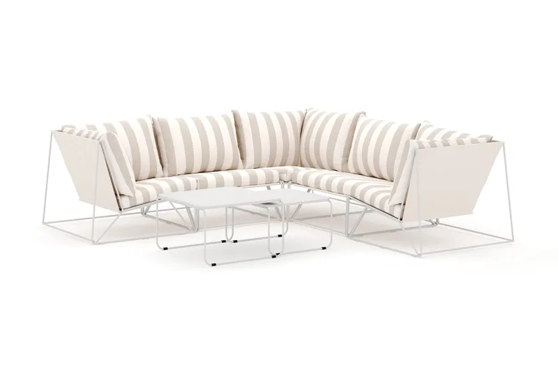 Usteryd utomhus hörnsoffa 5-sits vändbar - Beige/Striped - Utemöbler - Utegrupp - Loungegrupp