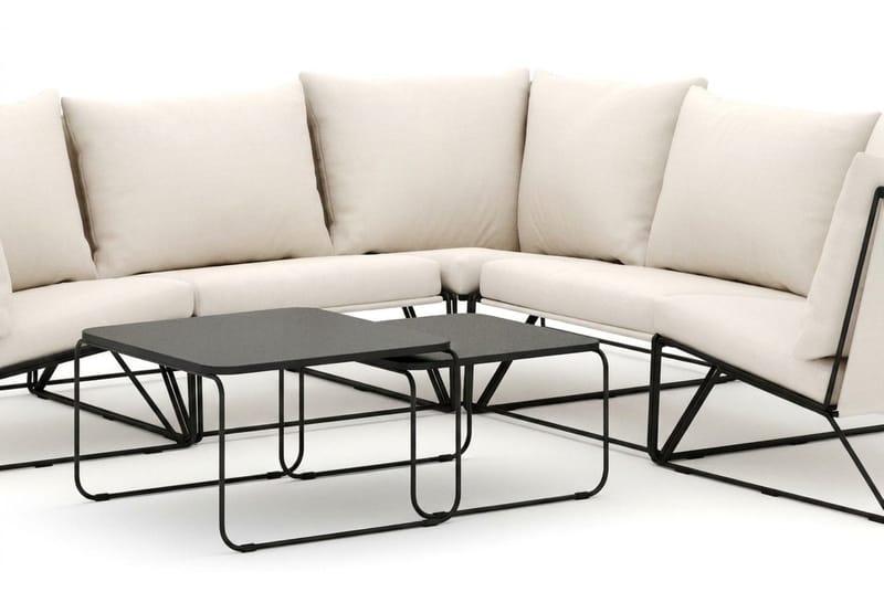 Usteryd utomhus hörnsoffa 5-sits vändbar - Svart/Beige - Utemöbler - Utegrupp - Loungegrupp