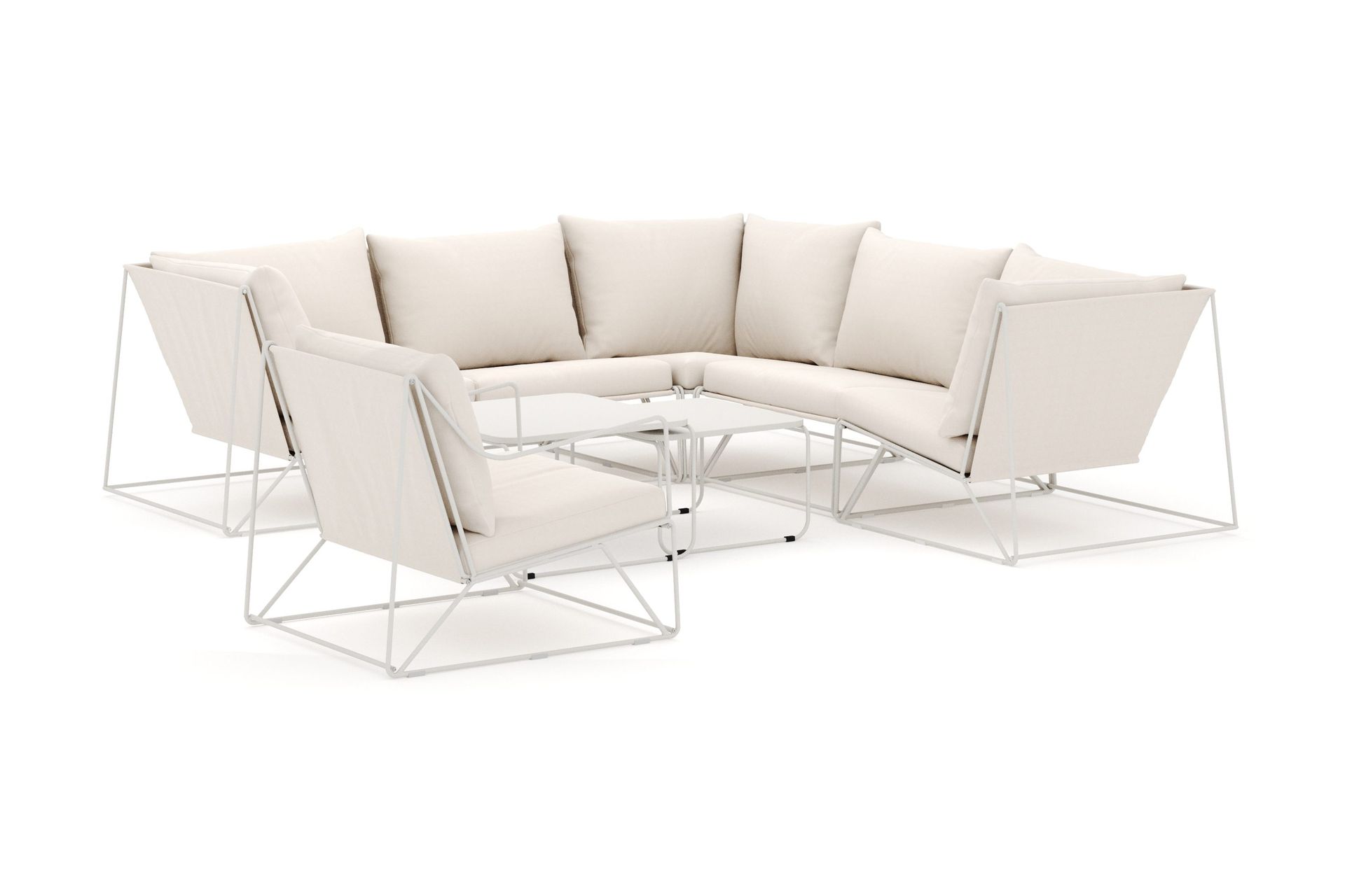 usteryd utomhus hörnsoffa 6-sits vändbar med fåtölj - beige/beige