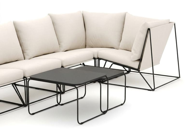 Usteryd utomhus hörnsoffa 6-sits vändbar - Svart/Beige - Utemöbler - Utegrupp - Loungegrupp