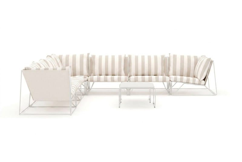 Usteryd utomhus hörnsoffa 7-sits vändbar - Beige/Striped - Utemöbler - Utegrupp - Loungegrupp