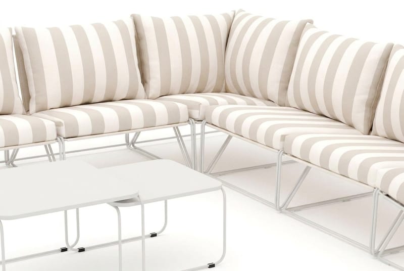 Usteryd utomhus hörnsoffa 7-sits vändbar - Beige/Striped - Utemöbler - Utegrupp - Loungegrupp