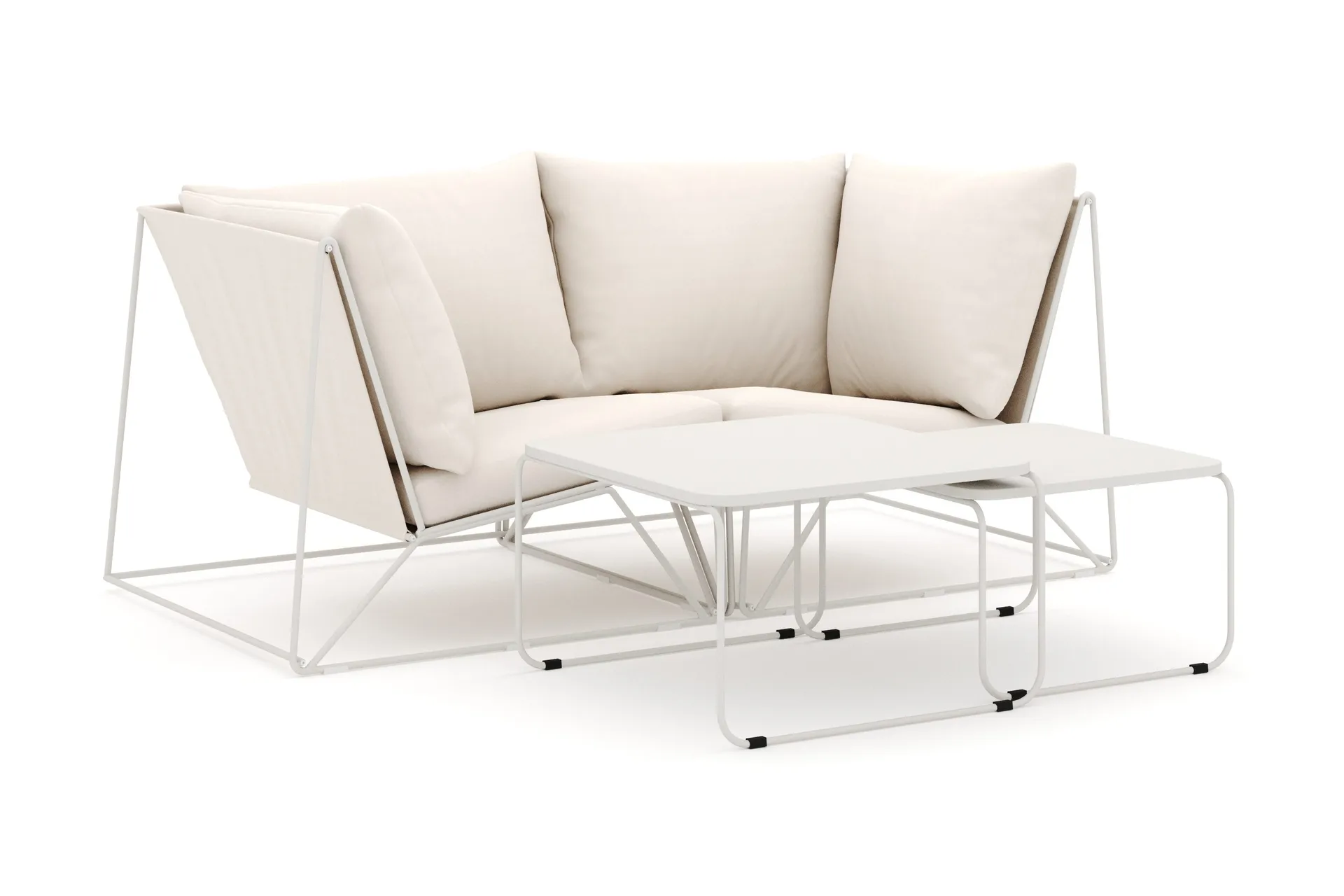 Usteryd utomhus rak 2-sits soffa - Beige/Beige