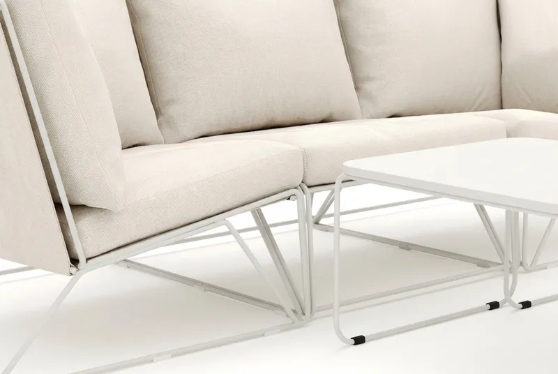 Usteryd utomhus rak 3-sits soffa - Beige/Beige - Utemöbler - Utesoffor & bänkar - Loungesoffa