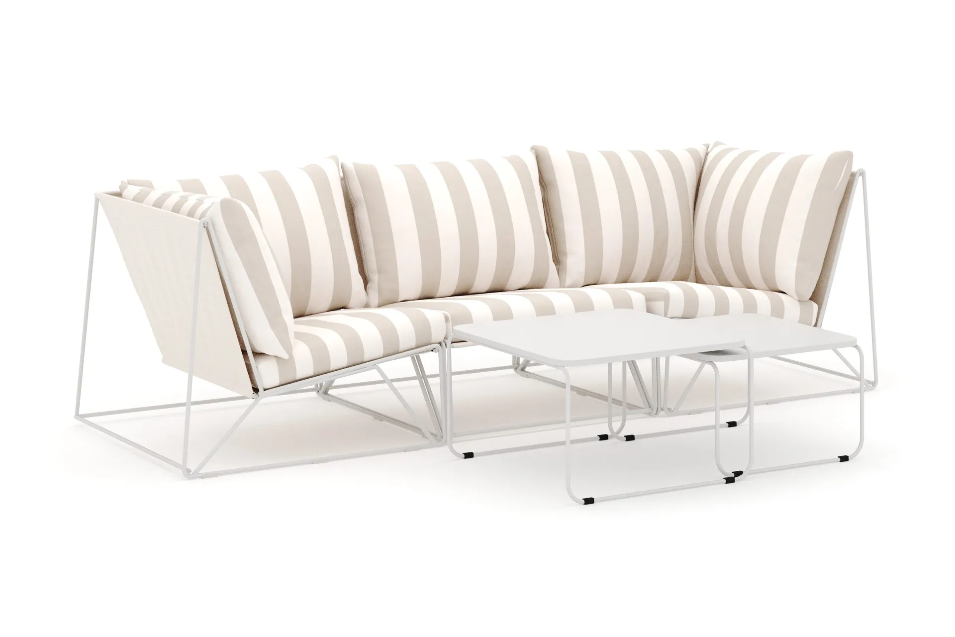 usteryd utomhus rak 3-sits soffa - beige/striped