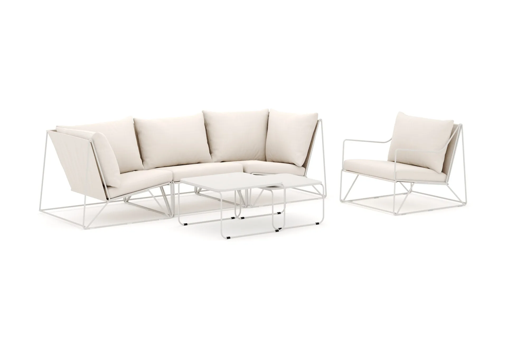 usteryd utomhus rak 4-sits soffa med fåtölj - beige/beige