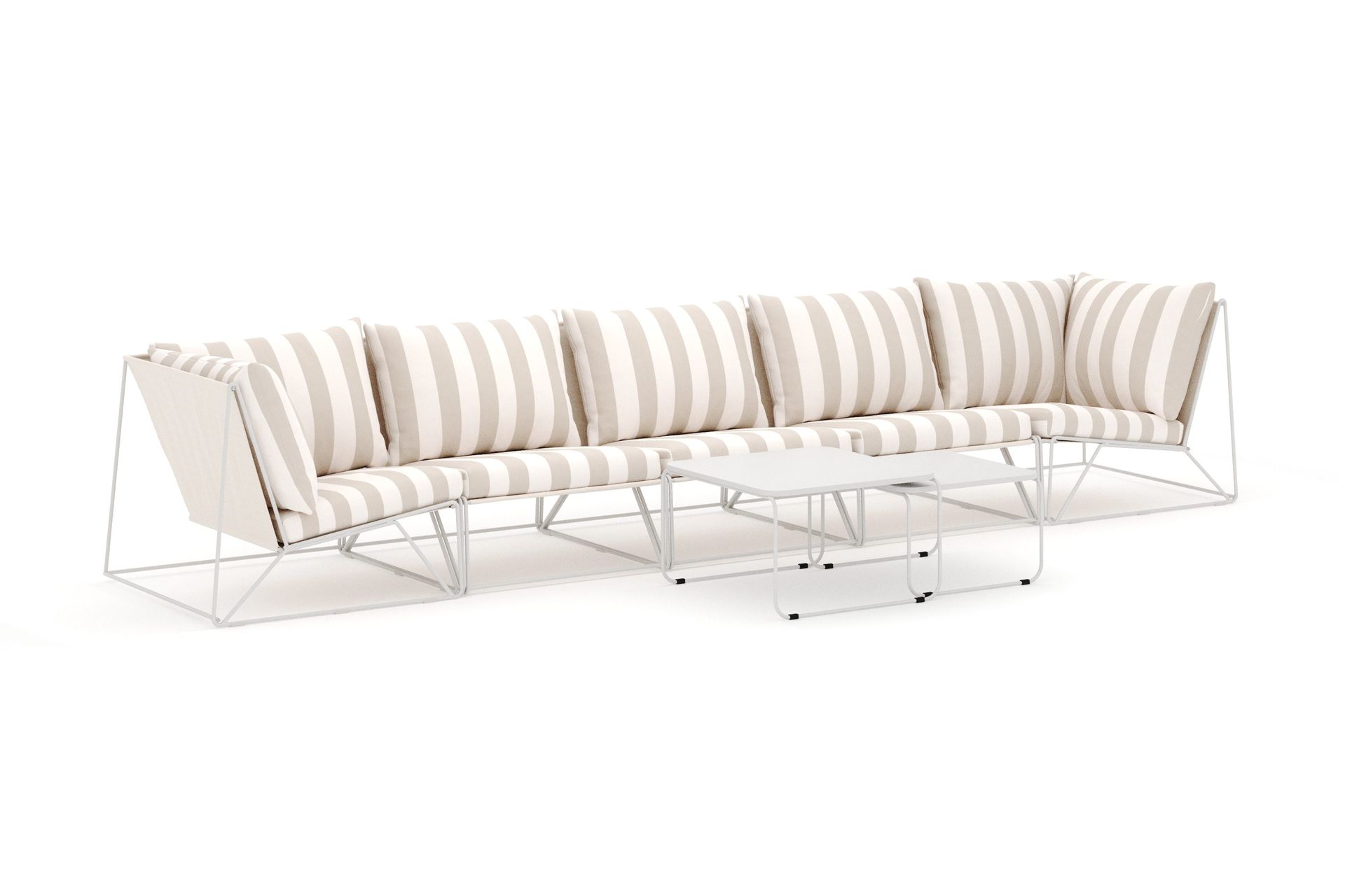 Usteryd utomhus rak 5-sits soffa - Beige/Striped