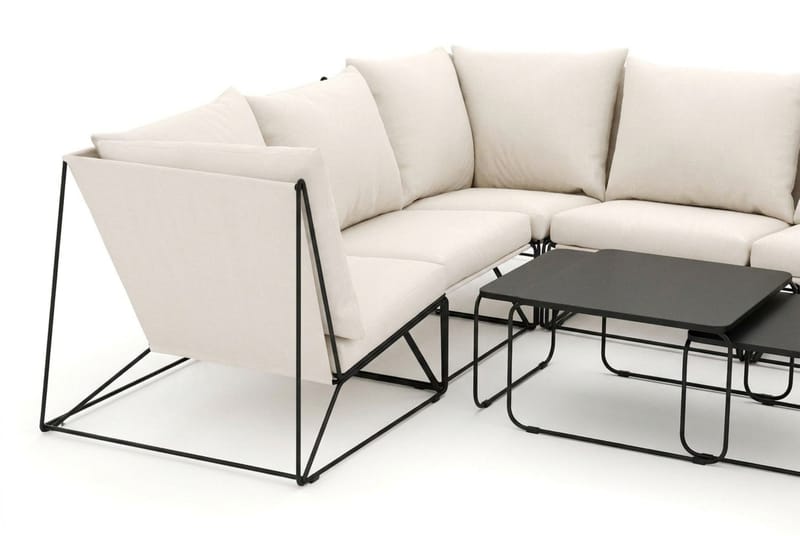 Usteryd utomhus U-soffa 8-sits med stängt avslut - Svart/Beige - Utemöbler - Utegrupp - Loungegrupp