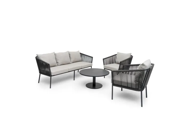 Utesoffa Hillerstorp Lersund Svart/Grå - Svart/Grå - Utemöbler - Utesoffor & bänkar - Loungesoffa