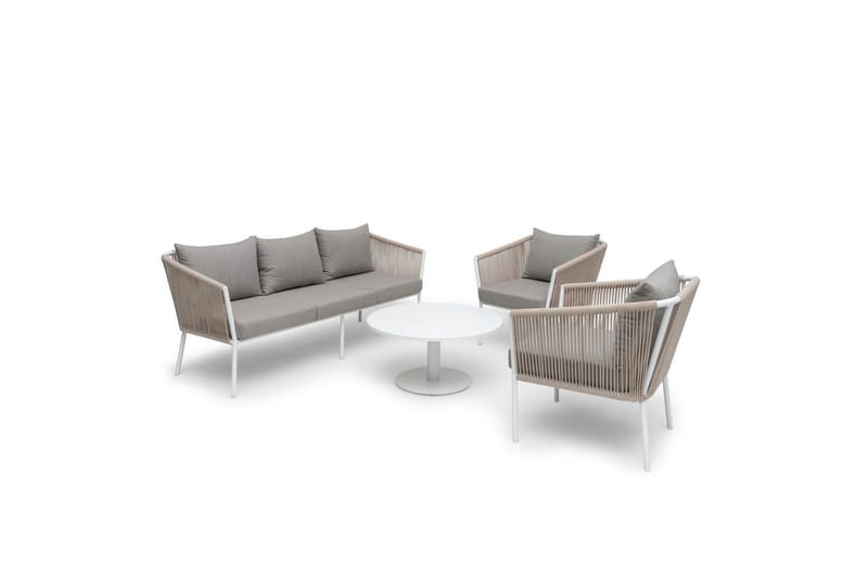 Utesoffa Hillerstorp Lersund Vit/Beige - Vit/Beige - Utemöbler - Utesoffor & bänkar - Loungesoffa