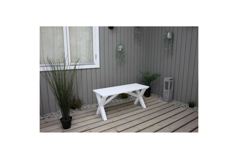 Utomhusbänk Scottsdale - Vit, 100 cm - Utemöbler - Utesoffor & bänkar - Trädgårdsbänkar