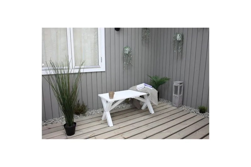 Utomhusbänk Scottsdale - Vit, 100 cm - Utemöbler - Utesoffor & bänkar - Trädgårdsbänkar