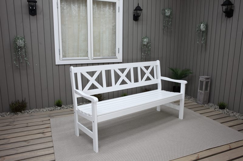 Utomhussoffa Europe 3-sits - Vit - Utemöbler - Utesoffor & bänkar - Trädgårdssoffa