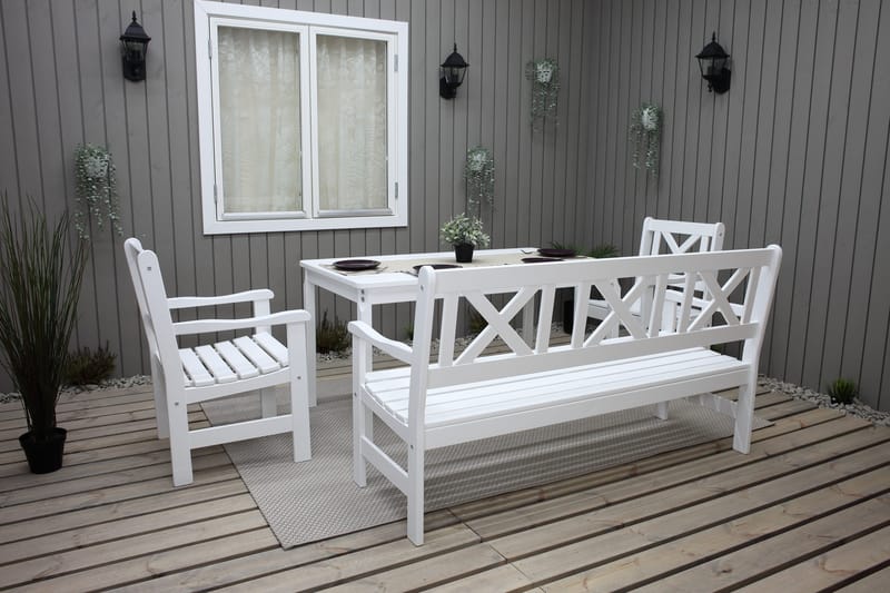 Utomhussoffa Europe 3-sits - Vit - Utemöbler - Utesoffor & bänkar - Trädgårdssoffa