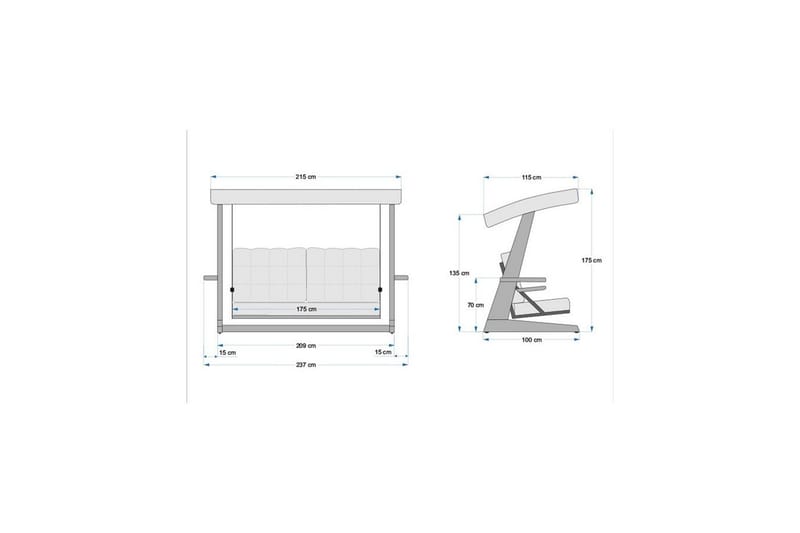 Viva Hängsoffa Utomhus 3-sits - Antracit - Utemöbler - Utesoffor & bänkar - Hängsoffor