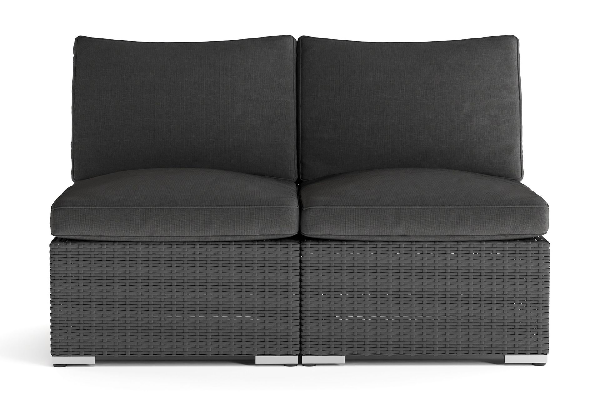 wisconsin loungesoffa utomhus utan armstöd 2-sits konstrotting - svart