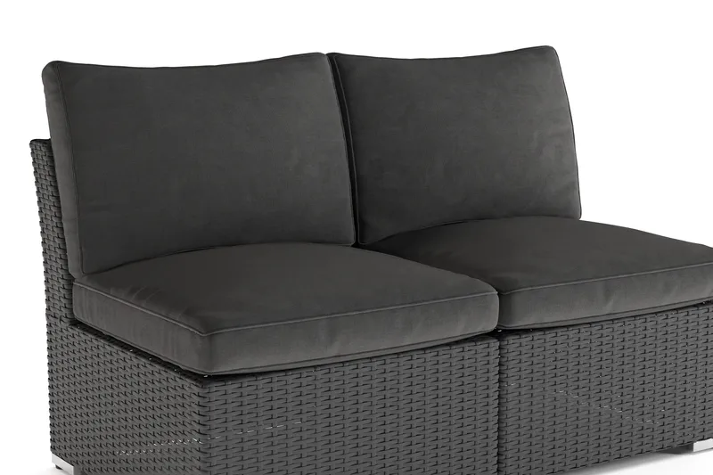 Wisconsin Loungesoffa Utomhus utan Armstöd 2-sits Konstrotting - Svart - Utemöbler - Utesoffor & bänkar - Loungesoffa